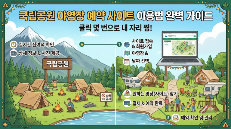 국립공원 야영장 예약 사이트 이용법 완벽 가이드