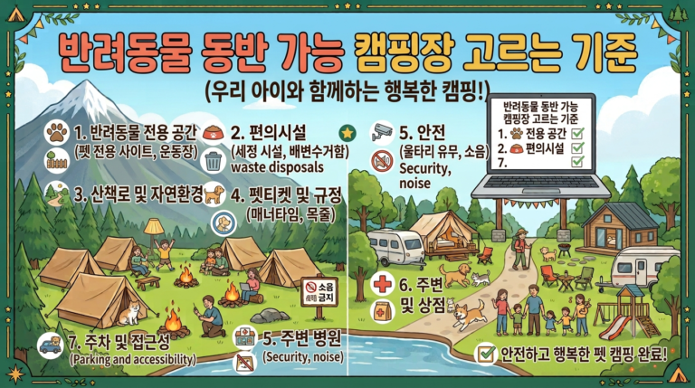 반려동물 동반 가능 캠핑장 고르는 기준