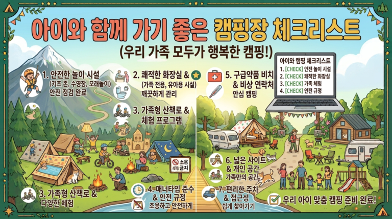 아이와 함께 가기 좋은 캠핑장 체크리스트