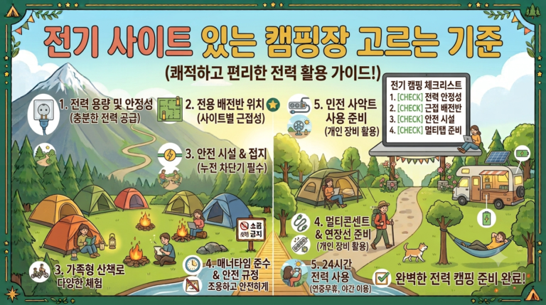 전기 사이트 있는 캠핑장 고르는 기준