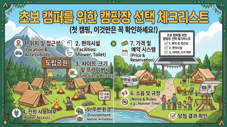 초보 캠퍼를 위한 캠핑장 선택 체크리스트